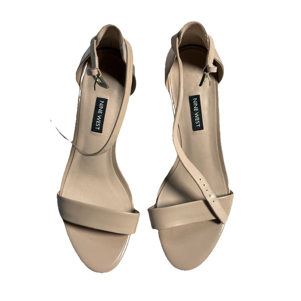 Nine West Women's Pruce Block Heel Sandal Natural Size 10 EUC